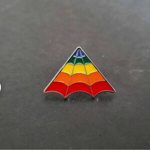 Colorful Gothic Style Enamel Triangle Pride Spiderweb design Pin LGBTQ Friendly